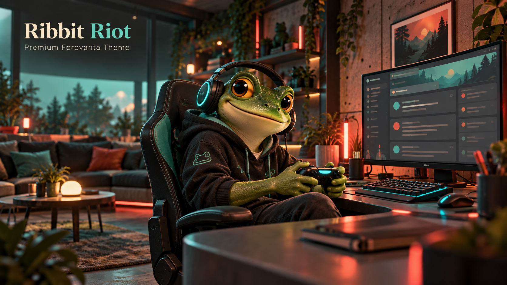 Ribbit Riot Premium Theme preview