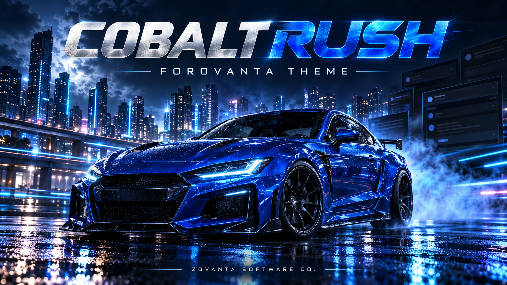 Cobalt Rush Blue Free Theme preview