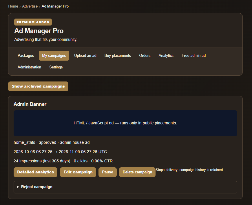 Ads Manager Pro screenshot 1